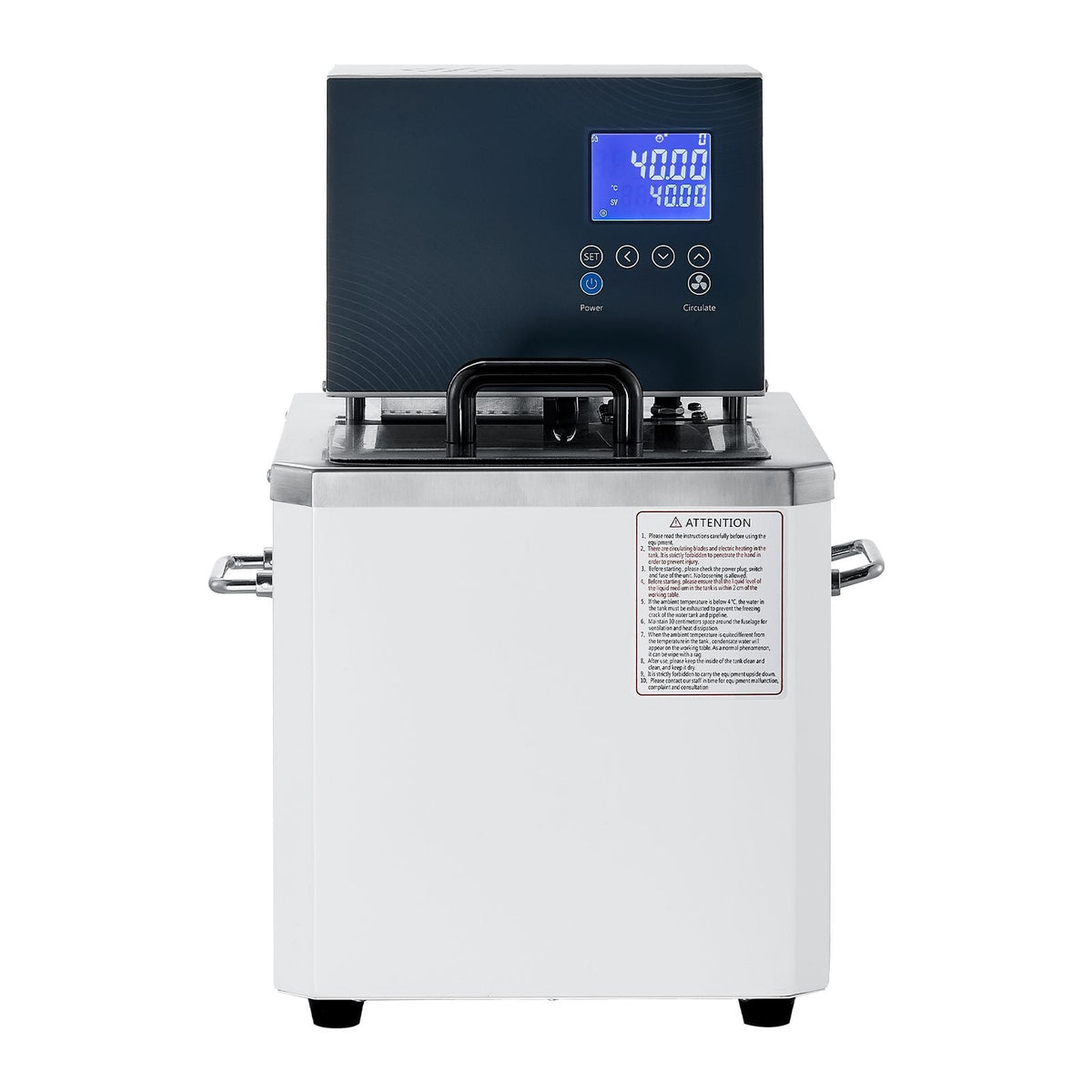 Laboratory High-Temperature Circulating Oil Bath, Up to 300 Celsius/572 Fahrenheit, 10 L Lab Constant Temp Heating Tank, 0.1 Celsius High Precision, Internal and External Dual Circulation