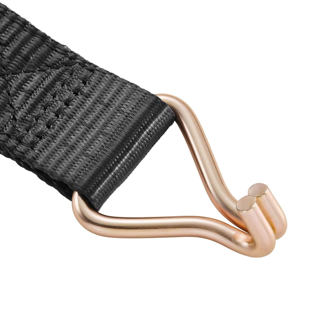 Ladder Rack Ratchet Straps, 1.87-2 in Black Round Tube Mount, 1.5 in Wide x 7.4 ft Long Black Ladder Rack Straps with Double J-Hooks, 500 lbs Load Heavy Duty, Cargo Buckle Lock Strap (2 Pack)