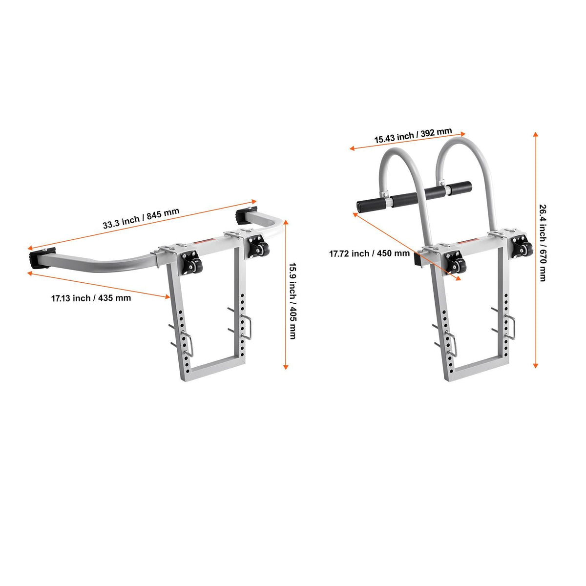 Ladder Stabilizer, 2 in 1 Extension Wall Ladder Standoff Hook, Roof Ridge Ladder Accessories Both Horizontally and Vertically, Heavy-duty Steel Rubber Grip T-Bar, Quick Access to Steep Roofs