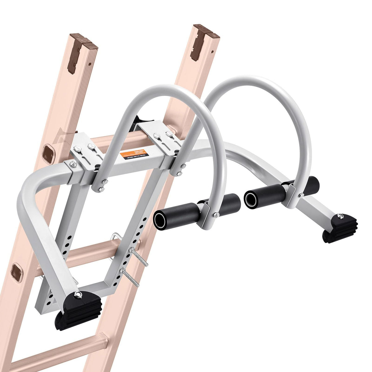 Ladder Stabilizer, 2 in 1 Extension Wall Ladder Standoff Hook, Roof Ridge Ladder Accessories Both Horizontally and Vertically, Heavy-duty Steel Rubber Grip T-Bar, Quick Access to Steep Roofs