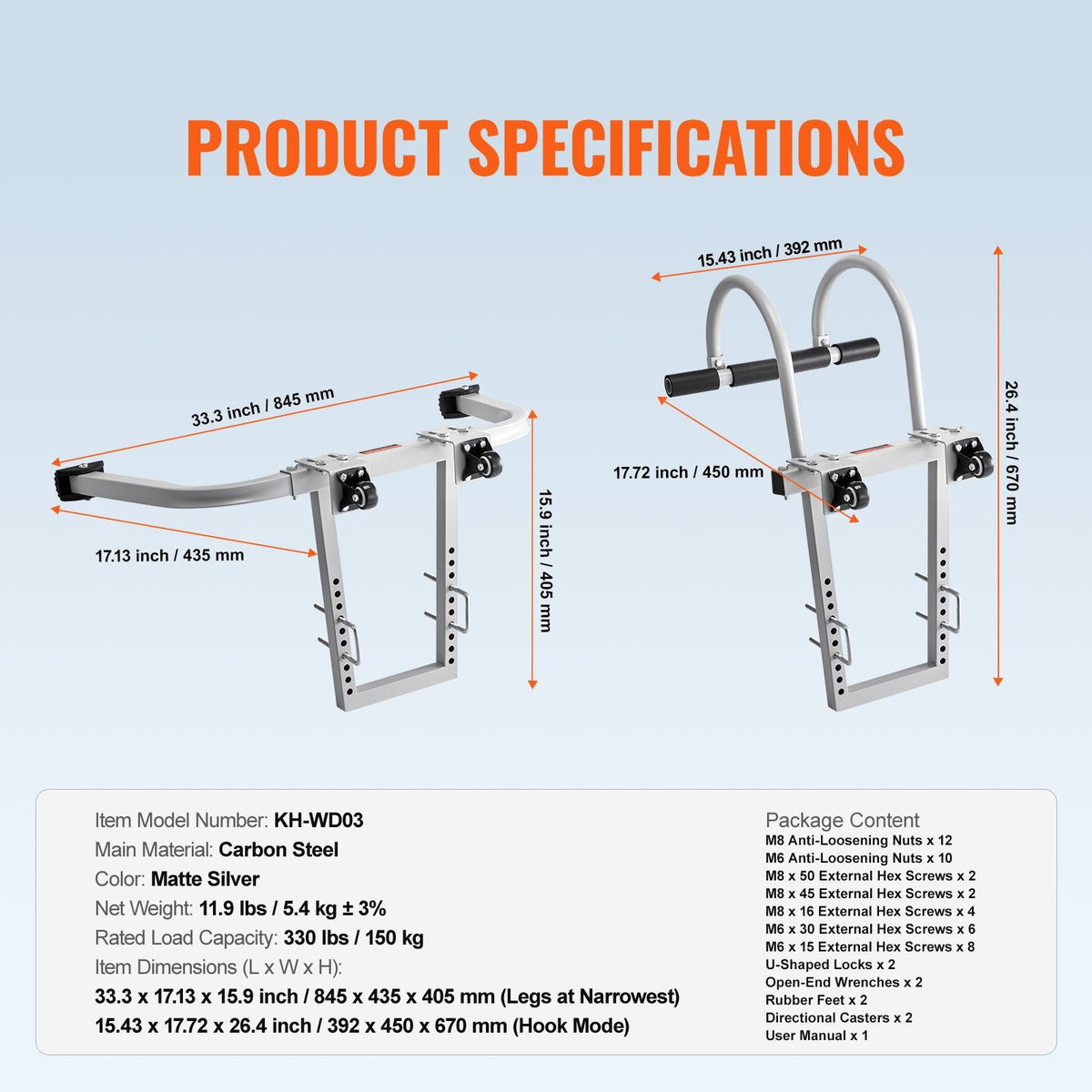 Ladder Stabilizer, 2 in 1 Extension Wall Ladder Standoff Hook, Roof Ridge Ladder Accessories Both Horizontally and Vertically, Heavy-duty Steel Rubber Grip T-Bar, Quick Access to Steep Roofs