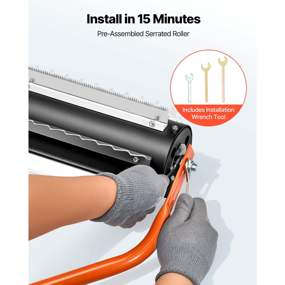 Lake Weed Roller, 14.1 ft Stainless Steel Lake & Pond Weed Removal Tool, Muck Razer Aquatic & Sludge Tiller, Rid Roots and Muck Buildup, 6 Preassembled Stainless Steel Blades, 4 Aluminum Handles