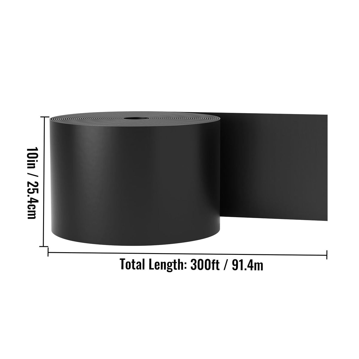 Landscape Edging, 10 inch Depth 300 ft Total Length, Recycled HDPE Coiled Terrace Board, Flexible Bender Border for Landscaping, Lawn, Garden, Yard, Against Invading Weeds, Black