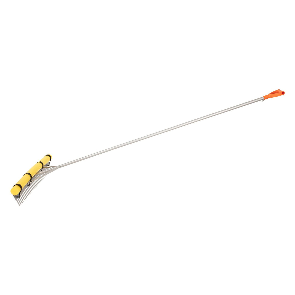 Landscape Rake, 36 inch Wide Head 133 inch Handle, Large Heavy Duty Aluminum Landscaping Leaf Rake Tool, Asphalt Level for Loosening Soil, Garden & Yard, Pond Gravel & Beach Lawn Care, 52ft Rope