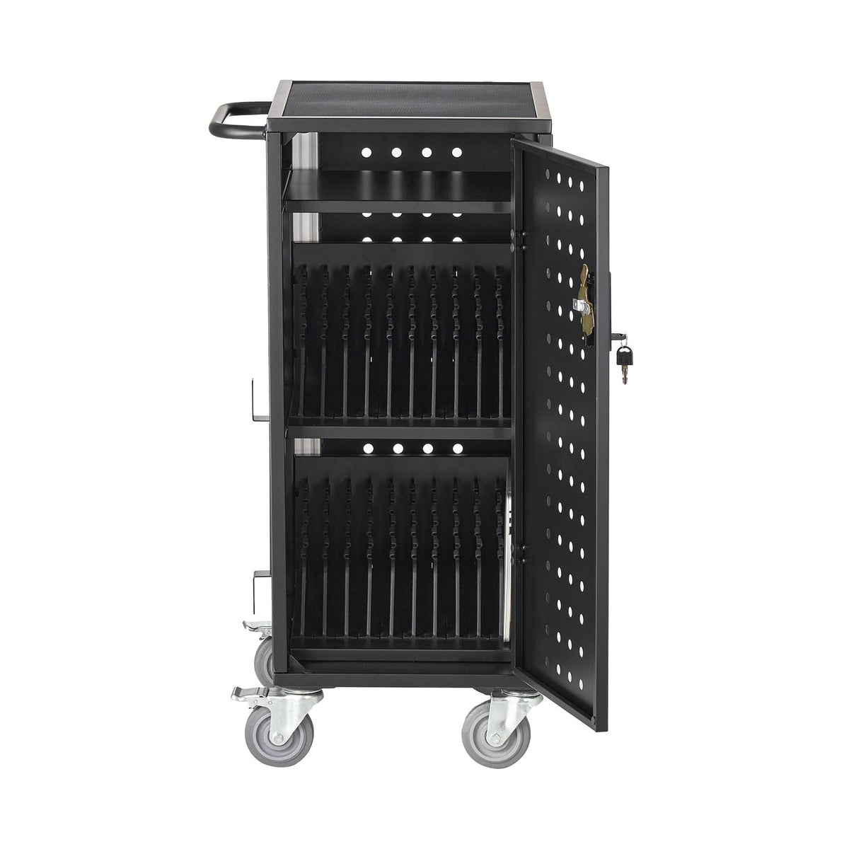 Laptop Cart, 20 Device Mobile Charging Cart, Up to 15.6 in Screen Size, Office and Classroom Mobile Charging Cart, for Chromebook, Tablet and Laptop