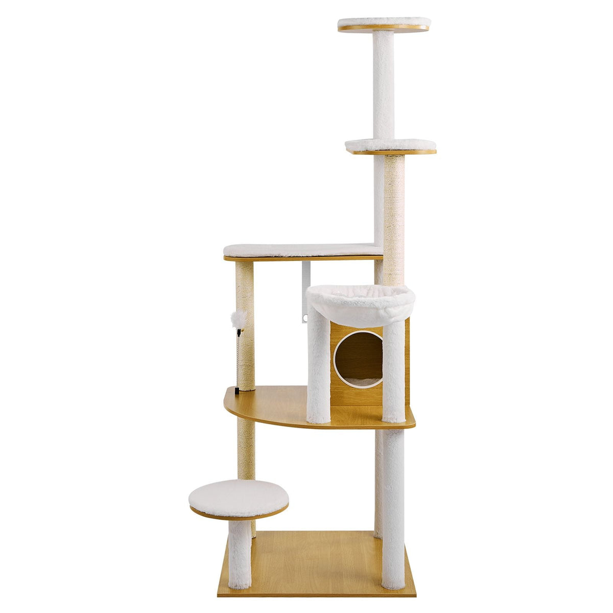 Large Cat Tree, 68.9 inches Tall, Cat Tower, Multi-level Cat Condo Furniture Activity Center with Cozy Perches, Sisal Scratching Posts, Hammock, Big Kittens House for Indoor Cats Play & Rest
