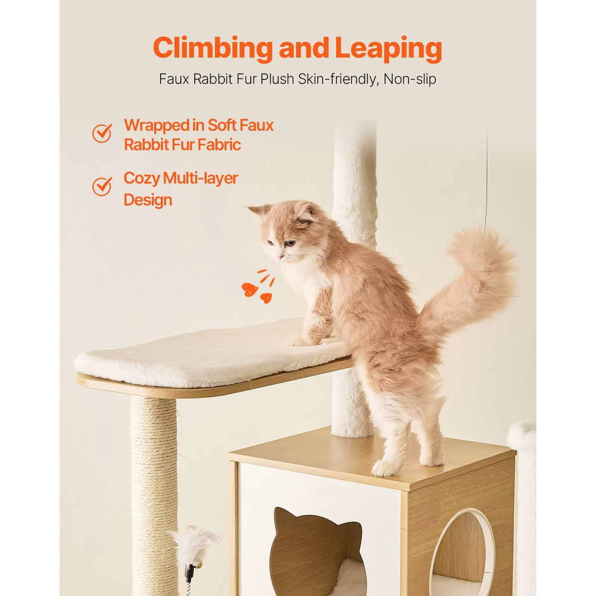 Large Cat Tree, 68.9 inches Tall, Cat Tower, Multi-level Cat Condo Furniture Activity Center with Cozy Perches, Sisal Scratching Posts, Hammock, Big Kittens House for Indoor Cats Play & Rest