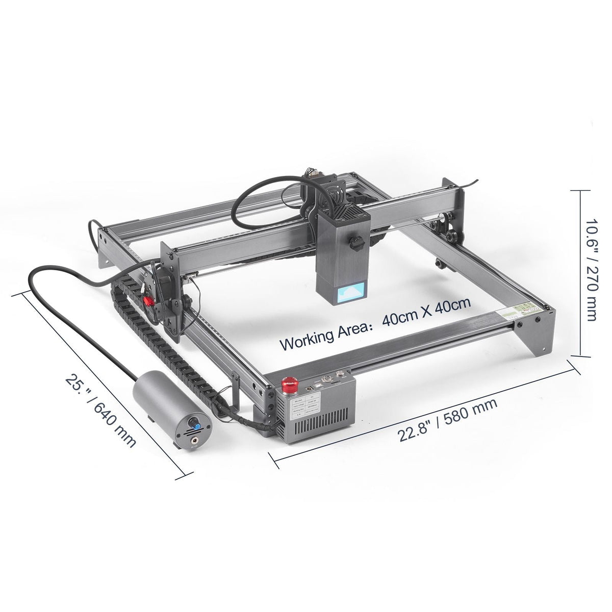 Laser Engraver, 20W Output Laser Engraving Machine, 15.7" x 15.7" Large Working Area, 10000mm/min Movement Speed, Compressed Spot with Rotary Roller, Laser Cutter for Wood, Certain Metal