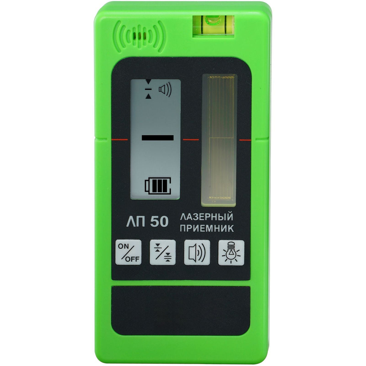 Laser Receiver, 197 ft Working Range, Green Laser and Red Beam Detector for Pulsing Line Lasers, Customizable Speaker & Dual LCD Display & Built-In Bubble Level with Clamp for Laser Level