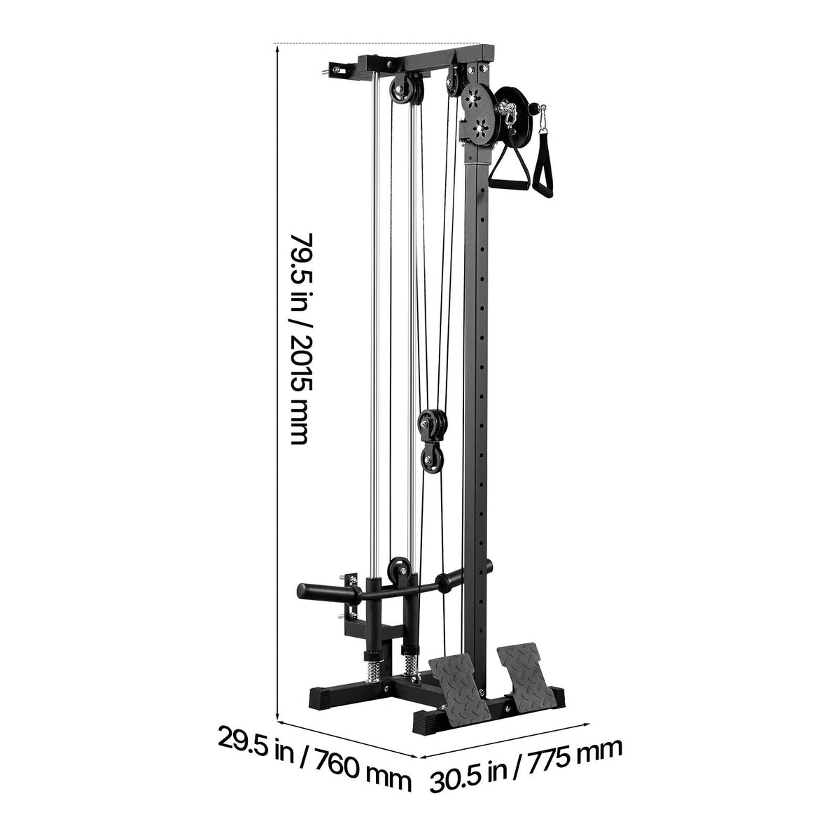 LAT Pull Down Machine, 3-in-1 Row Cable Machine, Cable Machines Home Gym with 18-Level Height Adjustment, Wall-Mount Design, Load 500 lbs Lat Tower for Full-Body Workouts, Single-Arm Training