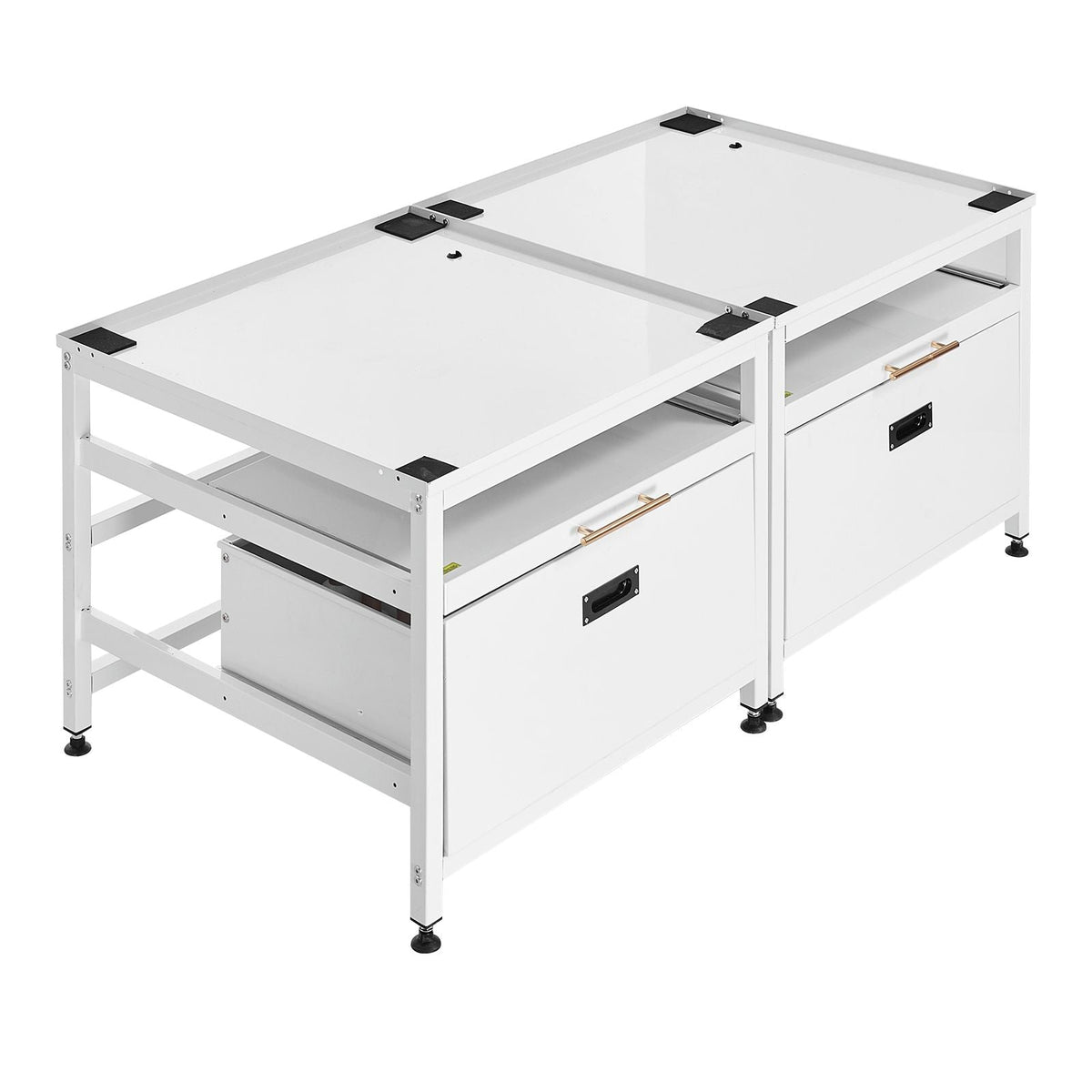 Laundry Pedestal, 22.6 in Height, 29 x 29 in Washer and Dryer Pedestals with Pull-out Tray and Storage Space, 800 lbs Load Capacity, Non-Slip Feet Washing Machine Stand Universal, White, 2 Pack