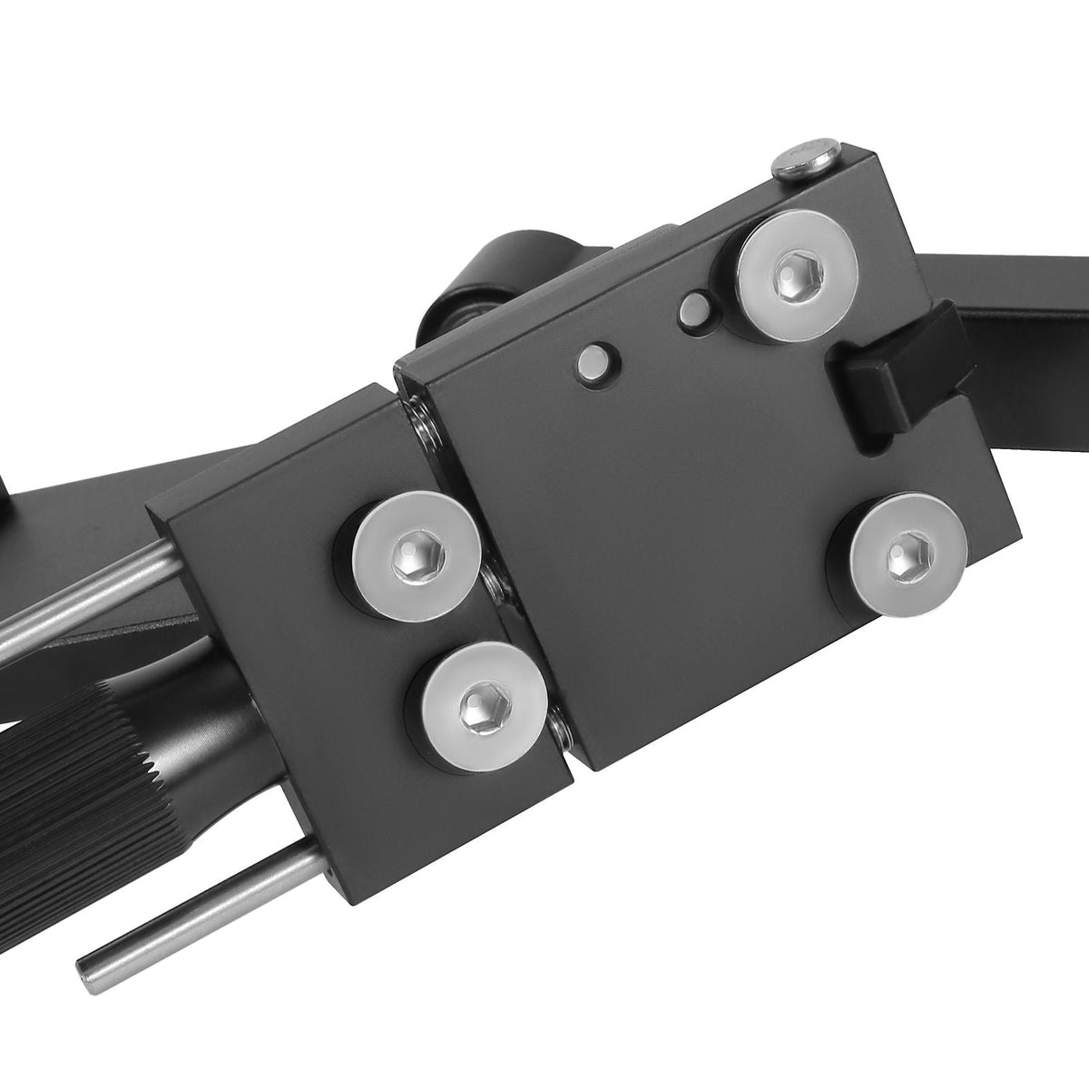 Lawn Mower Blade Sharpener, 15° - 45° Adjustable Lawnmower Blade Sharpening Tool with 4 Adapter Pins, Ball Bearing Design & 25mm Enlarged Handle, Compatible with Most Angle Grinders