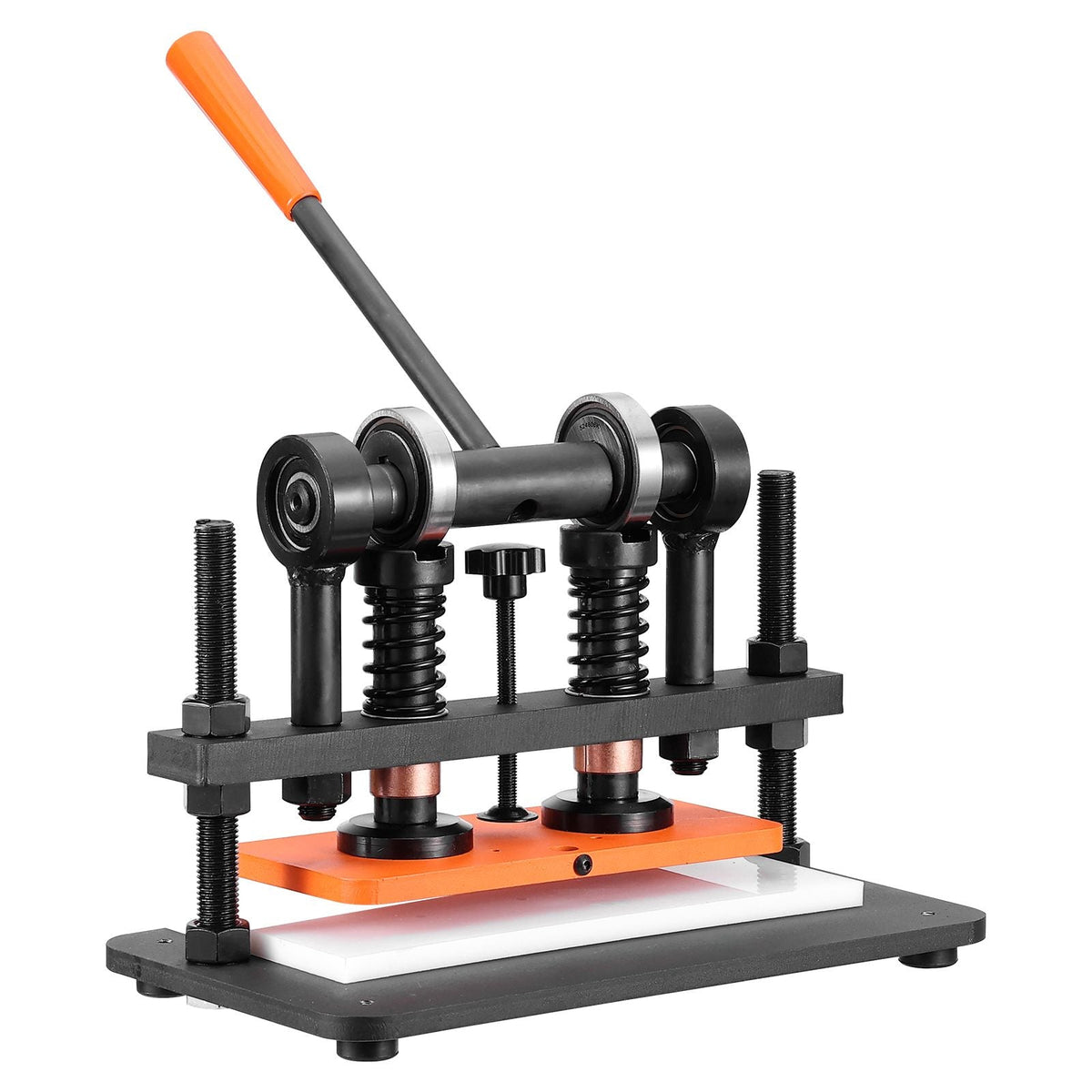 Leather Cutting Machine, 10.2 x 4.7 in Embossing Plate Manual Die Cutter, 0.47 in Pressure Stroke Dual Guide Shafts Die Cut Machine, Leather Embossing Machine for Various of Materials