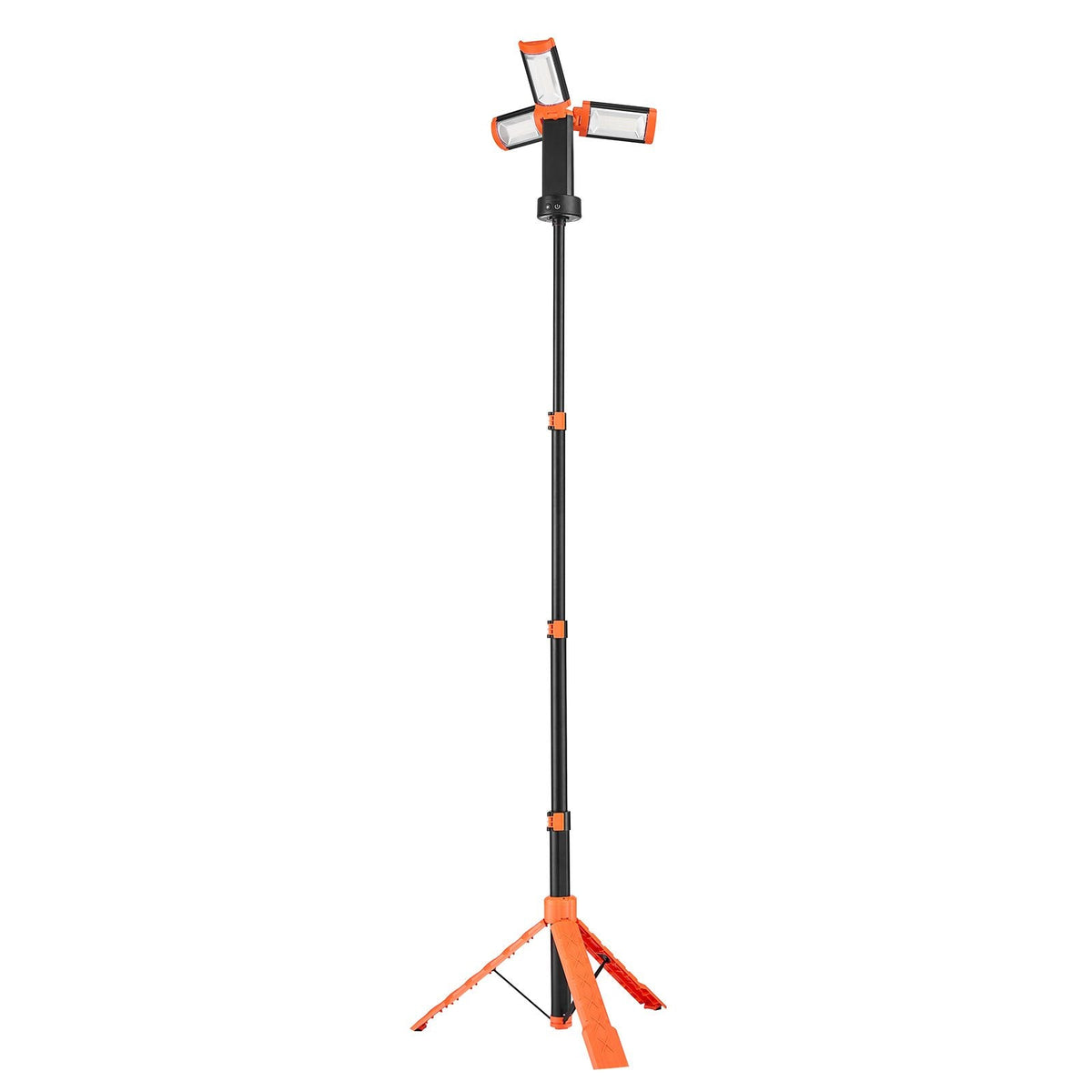 LED Work Light with Stand, 8Ah, Rechargeable Cordless Camping Light, with 3 Lamp Heads, Detachable Tripod Stand, 2200 Lumens 3000K-6500K Dimmable, Portable Construction Lighting for Job Site