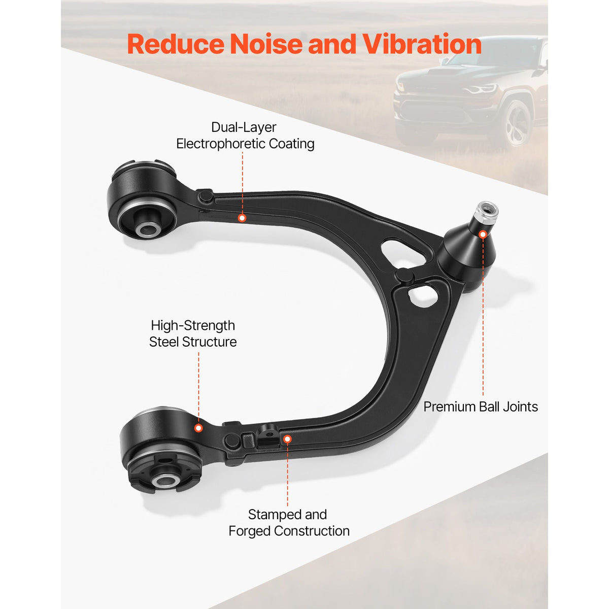 Left Right Front Upper & Lower Control Arms Kit, OEM Suspension Kit Compatible with 2011-2017 Chrysler 300 RWD, 2011-2017 Dodge Challenger RWD, 2011-2014 Dodge Charger RWD (14PCS)