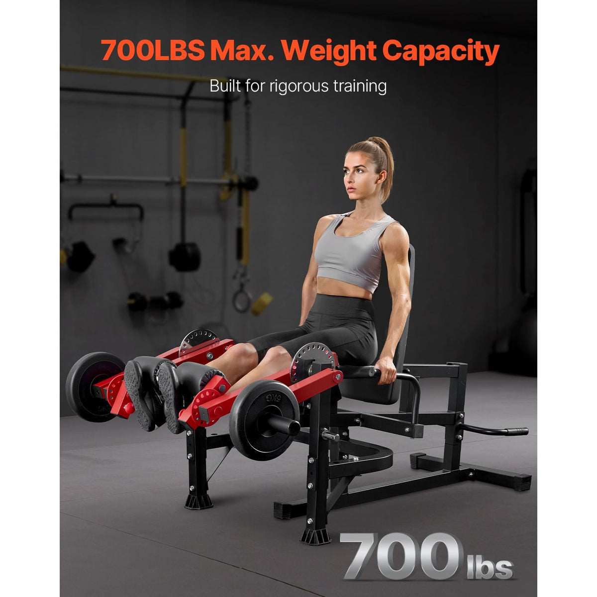 Leg Extension and Curl Machine, Seated Leg Rotary Extension for Thigh, Adjustable Lower Body Specialty Exercises Equipment, Heavy Duty Workout Bench for Home Gym, 700 LBS Capacity