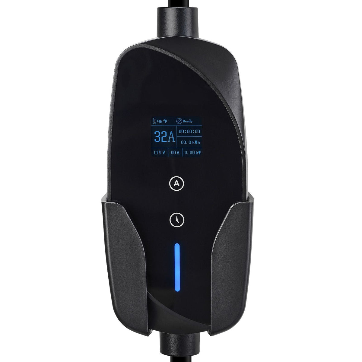 Level 2 EV Charger, 32 Amp Adjustable Current, 240V Electric Vehicle Portable Charger with 25 ft Charging Cable, NEMA 14-50P Plug, LCD Display, Plug-in Home Car Charging Station for SAE J1772 EV