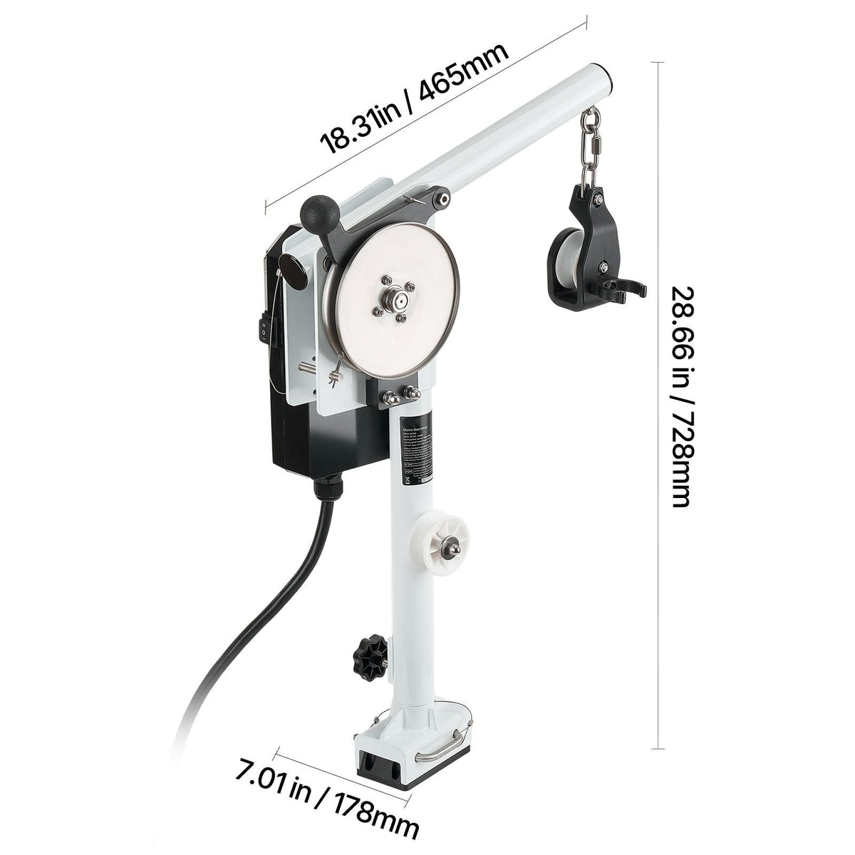 Line Hauler Pot Puller, 12V DC 1200W, Line Hauler Winch Holds 198 lbs Lift Capacity, Line Speed of 115 ft/min, 360 degree Rotation & Corrosion-Resistant, Crab Pot Puller