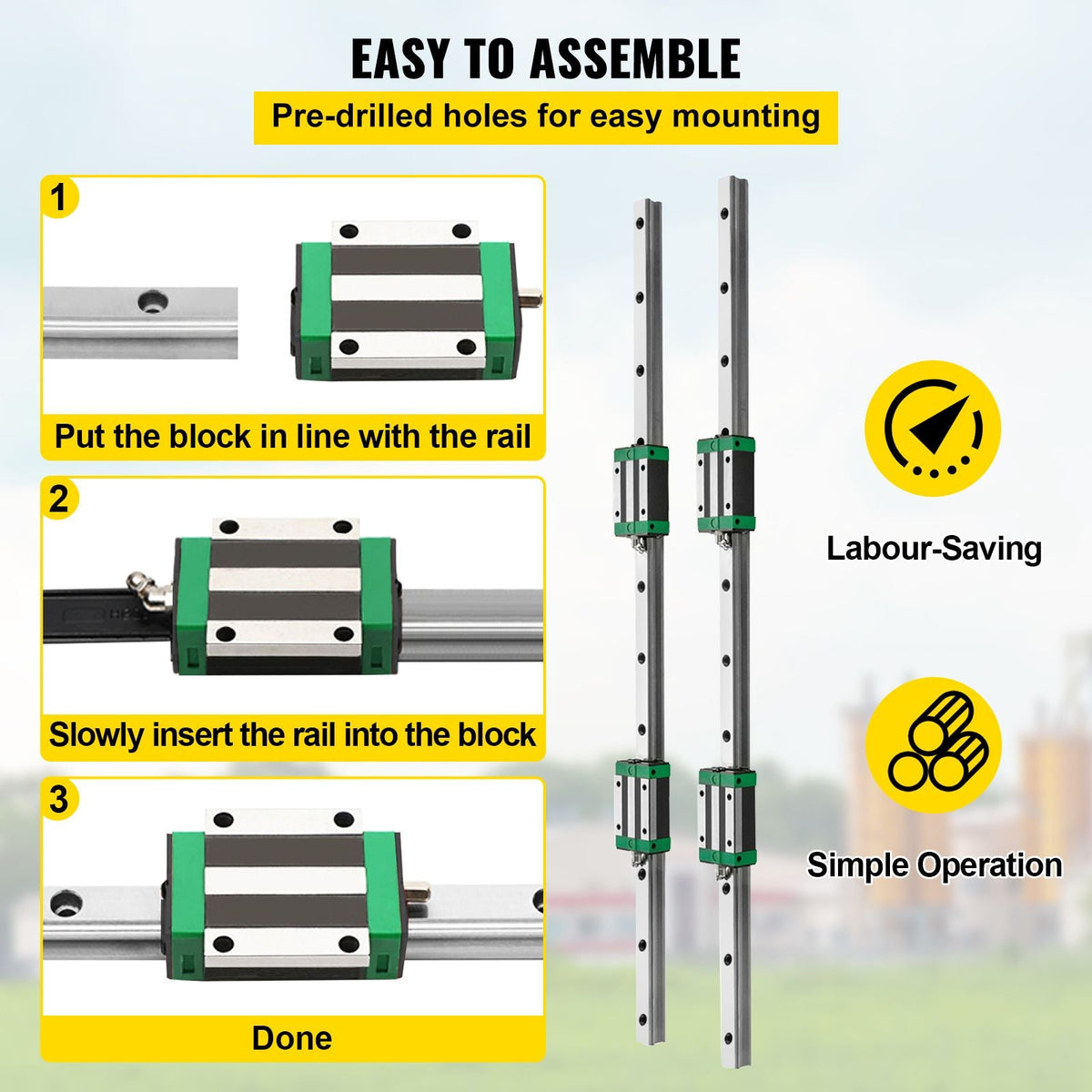 Linear Guide Rail 2Pcs HGR20-2000mm Linear Slide Rail with 1Pcs RM1605-2000mm Ballscrew with BF12/BK12 Kit Linear Slide Rail Guide Rail Square for DIY CNC Routers Lathes Mills