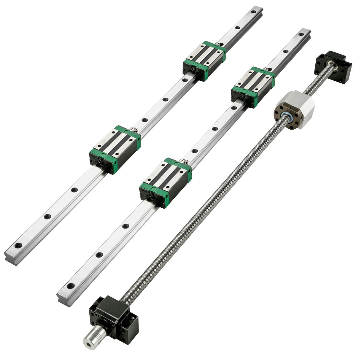 Linear Guide Rail 2Pcs HGR20-2000mm Linear Slide Rail with 1Pcs RM1605-2000mm Ballscrew with BF12/BK12 Kit Linear Slide Rail Guide Rail Square for DIY CNC Routers Lathes Mills