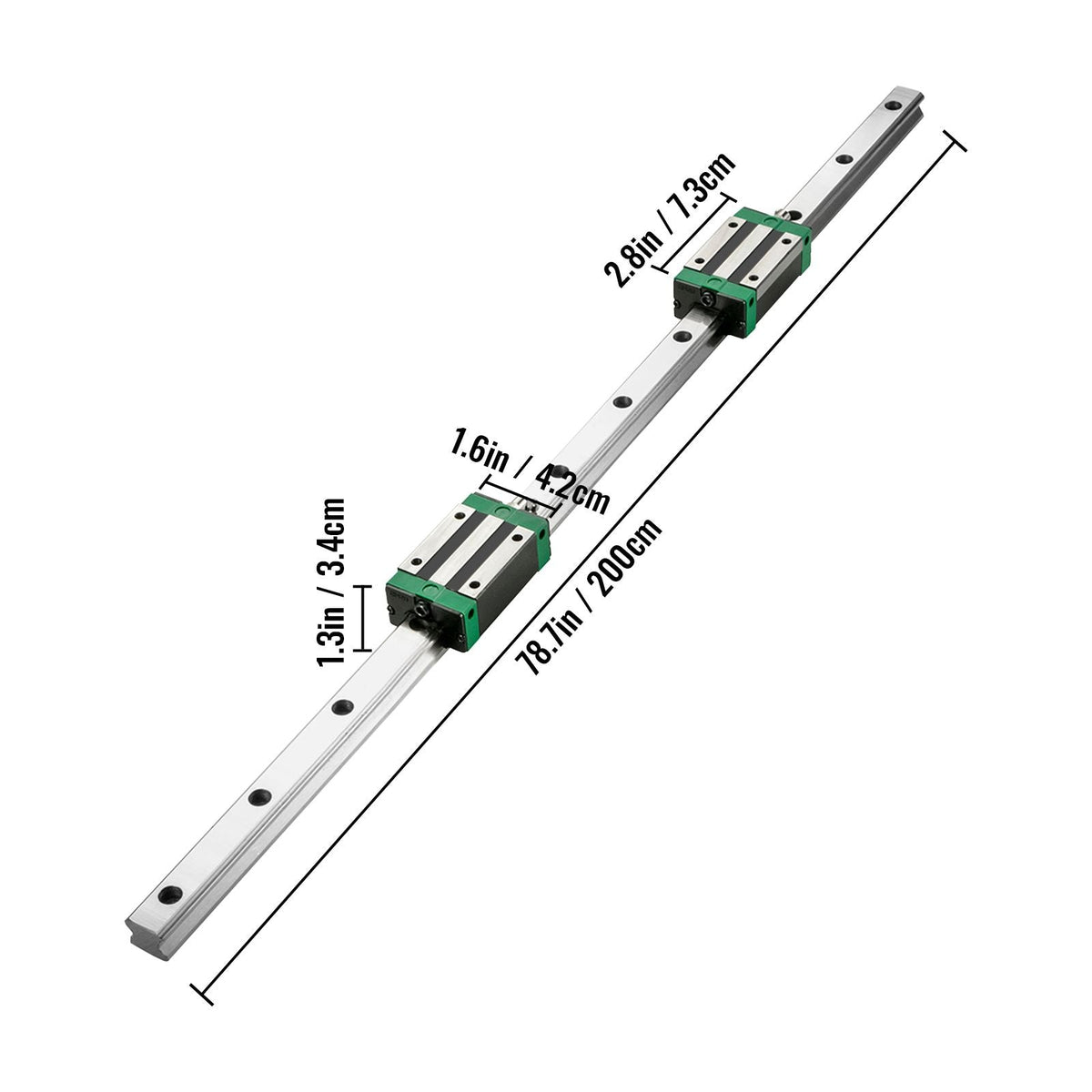 Linear Guide Rail 2Pcs HGR20-2000mm Linear Slide Rail with 1Pcs RM1605-2000mm Ballscrew with BF12/BK12 Kit Linear Slide Rail Guide Rail Square for DIY CNC Routers Lathes Mills