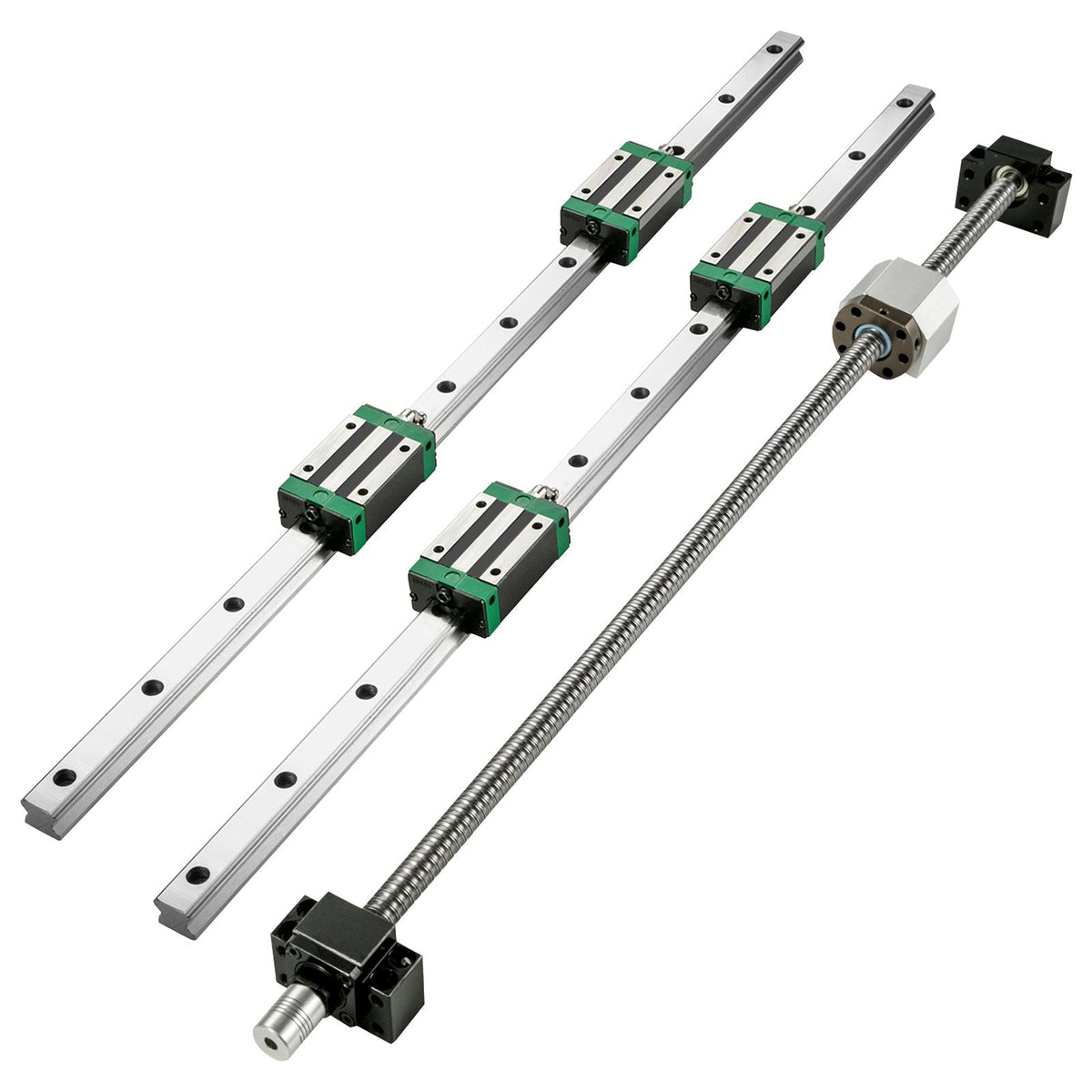 Linear Guide Rail 2Pcs HGR20-2000mm Linear Slide Rail with 1Pcs RM1605-2000mm Ballscrew with BF12/BK12 Kit Linear Slide Rail Guide Rail Square for DIY CNC Routers Lathes Mills