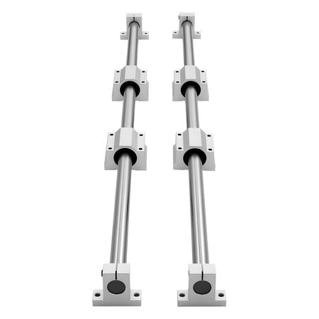 Linear Rail Kit, SFC25, 2Pcs 1000 mm (39.4 inch) Linear Motion Guide Rails and 4Pcs Bearing Slide Blocks, for DIY Engraving Machine Lathe Milling Machine Slides, DIY Training Rocker Plate