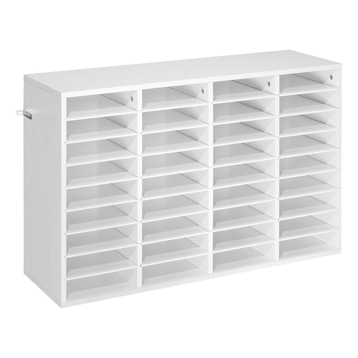 Literature Organizer, 36 Compartments Office Mailbox with Detachable Shelves, Wooden Mailbox Sorter with Particle Board, Countertop Office Home Storage Organizer for File, Document, Paper, White