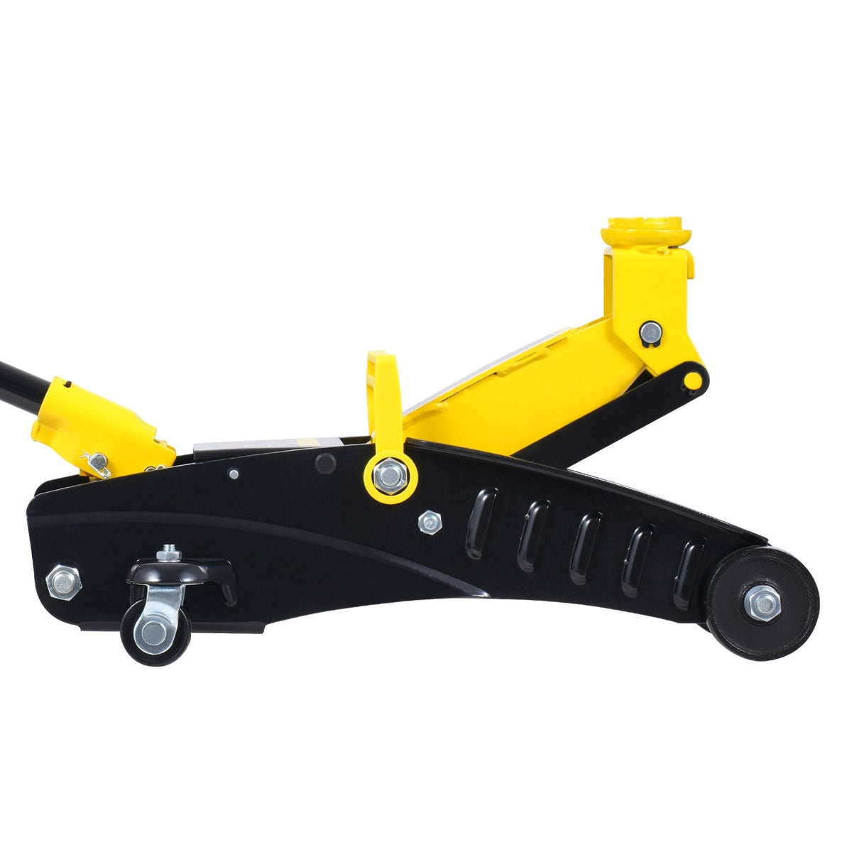 Low Profile Floor Jack 2 Ton (4400 lbs), Heavy Duty Iron Hydraulic Racing Floor Jack, Hydraulic Car Jack with Jack Stands, Single Piston Quick Lift Pump, 4.6"-12.8" Height Lifting Range (Yellow)