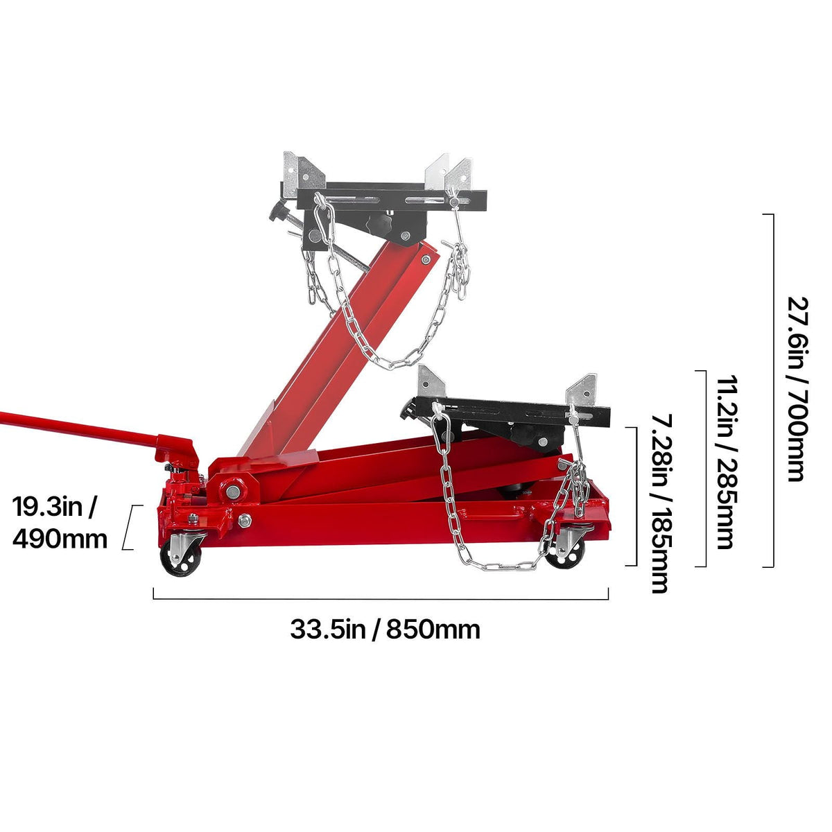 Low Profile Floor Jack, 2200 lbs / 1 Ton Lifting Capacity Telescoping Transmission Floor Jack, 7.28-27.6 in Lifting Height, Flexible 360° Swivel wheels, Heavy-Duty Lift Hoist for Garage/Shop