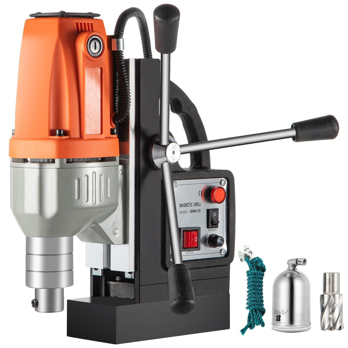 Magnetic Drill Magnetic Drilling Machine 980W, Metal Drill Press High Power 680 rpm, Multi-Function Metal Drill Press 35MM Core Drilling Machine for Drilling And Tapping