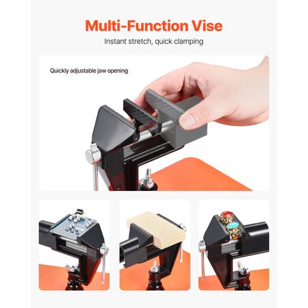 Magnetic Helping Hands Soldering Station, 4 Arms Third Hand Tool, with Vise, 3X LED Magnifying Lamp, 4 PCB Holder & 360 Hot Air Gun Holder, Soldering Helper for Electronic Repair Craft Hobby DIY