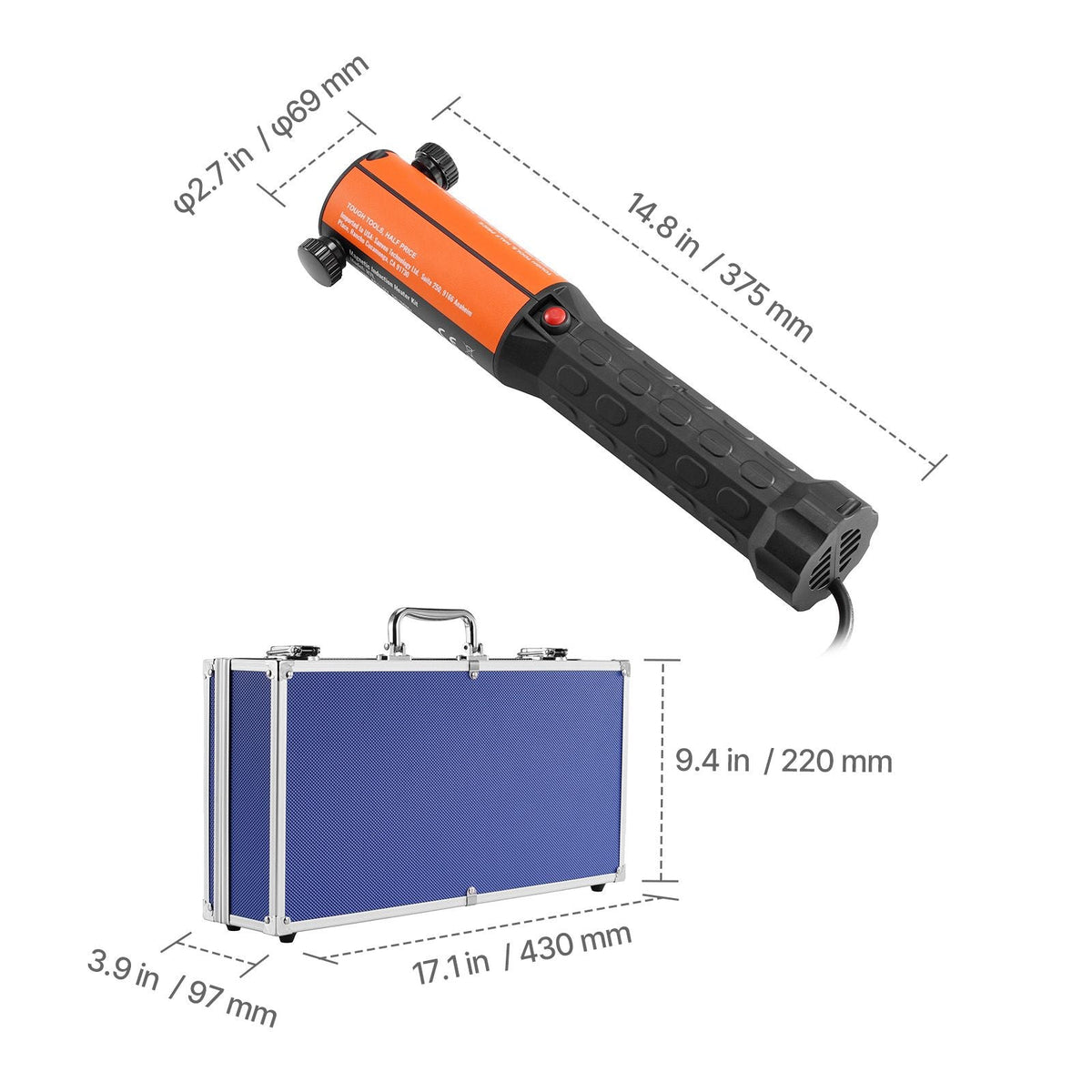 Magnetic Induction Heater Kit, 1000w 110V Portable Hand-held Induction Heater with 10PCS Induction Coils, Flameless Induction Heater Bolt Remover with Case, Fit for Removing Rusty Bolts & Nuts