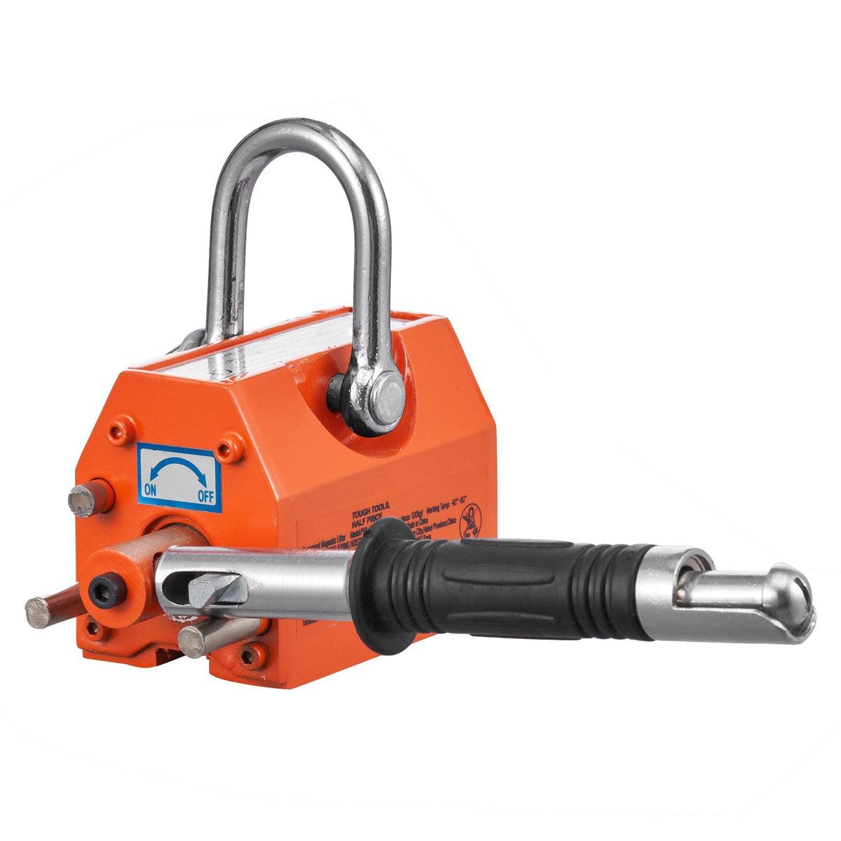 Magnetic Lifter, 220 lbs/100 kg Pulling Capacity, 2.5 Safety Factor, Neodymium & Steel, Lifting Magnet with Release, Permanent Lift Magnets, Heavy Duty Magnet for Hoist, Shop Crane, Block, Board