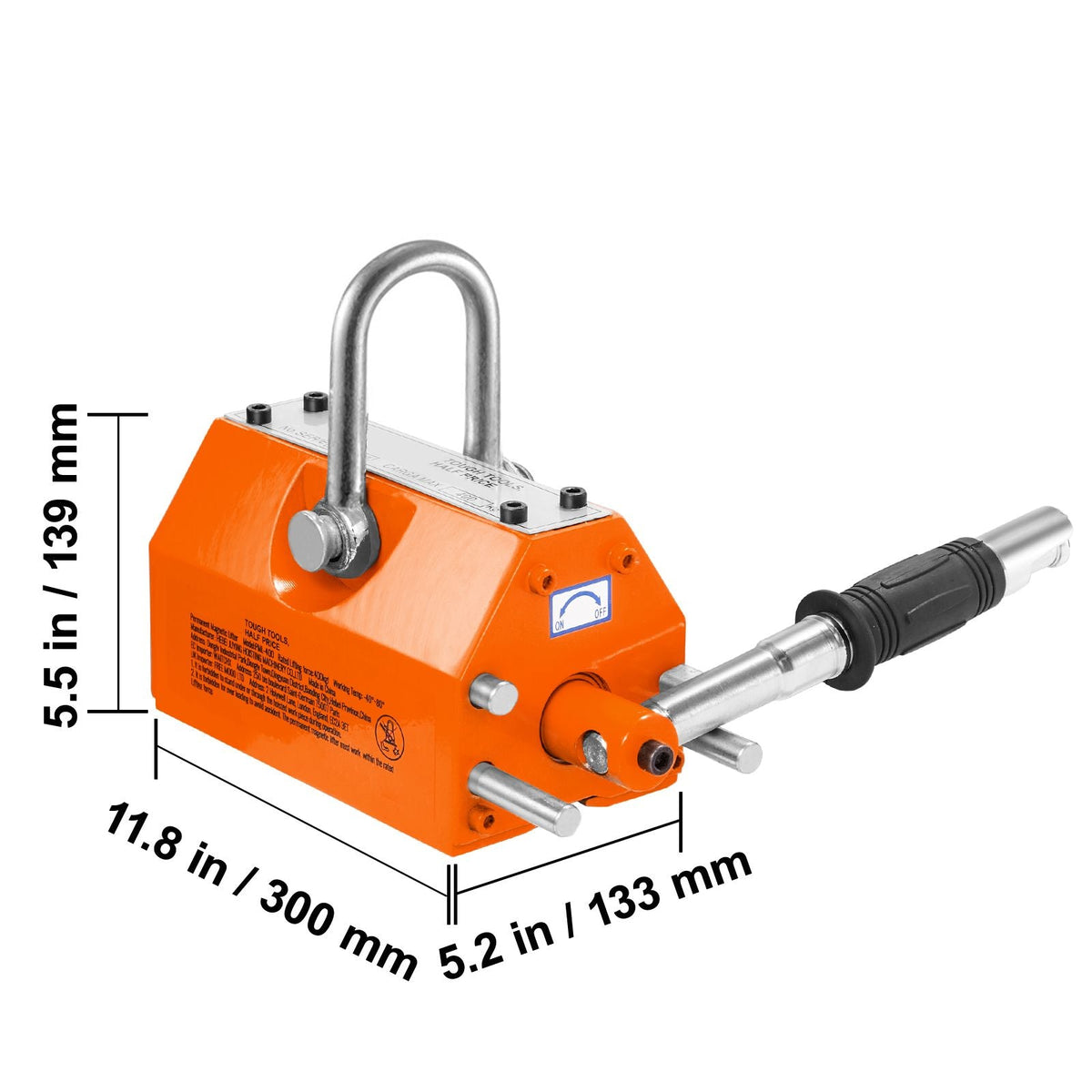 Magnetic Lifter, 3300lbs/1500kg Pulling Capacity, 2.5 Safety Factor, Neodymium & Steel, Lifting Magnet with Release, Permanent Lift Magnets, Heavy Duty Magnet for Hoist, Shop Crane, Block, Board