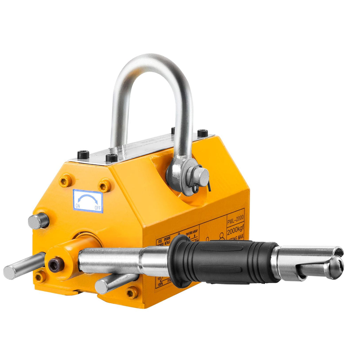 Magnetic Lifter, 4400lbs/2000kg Pulling Capacity, 2.5 Safety Factor, Neodymium & Steel, Lifting Magnet with Release, Permanent Lift Magnets, Heavy Duty Magnet for Hoist, Shop Crane, Block, Board
