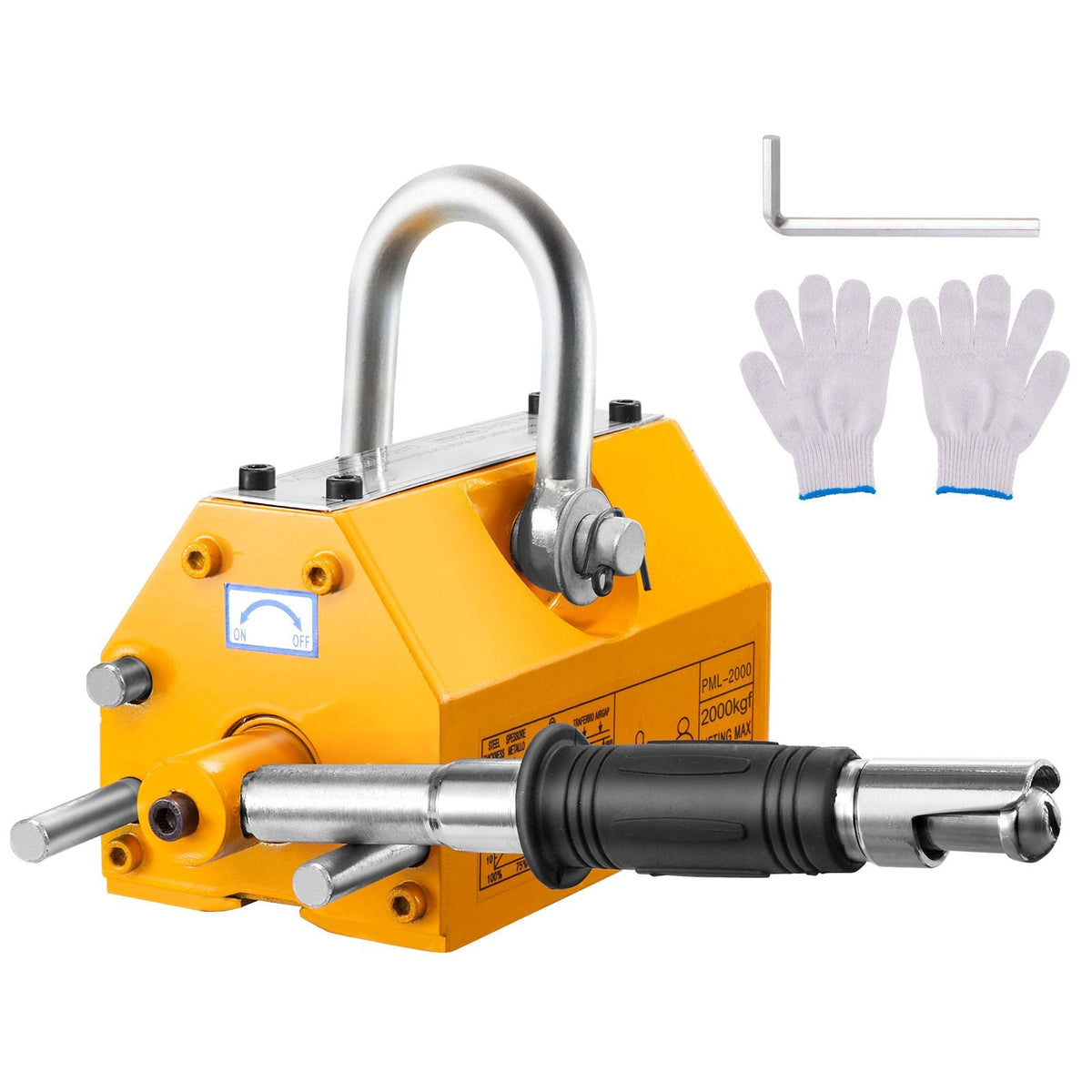 Magnetic Lifter, 4400lbs/2000kg Pulling Capacity, 2.5 Safety Factor, Neodymium & Steel, Lifting Magnet with Release, Permanent Lift Magnets, Heavy Duty Magnet for Hoist, Shop Crane, Block, Board