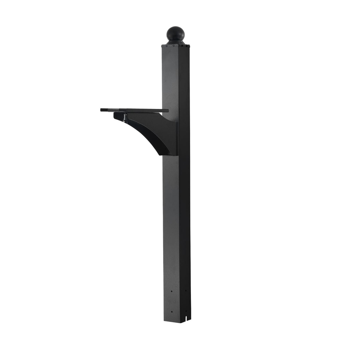Mailbox Post, 56 x 4 x 4 Inches, Aluminum In-Ground Mounting Mail Box Stand with Universal Plate Bracket, Heavy Duty Metal Post Sleeve Kit for Outside Curbside Residential, Powder Coated Black