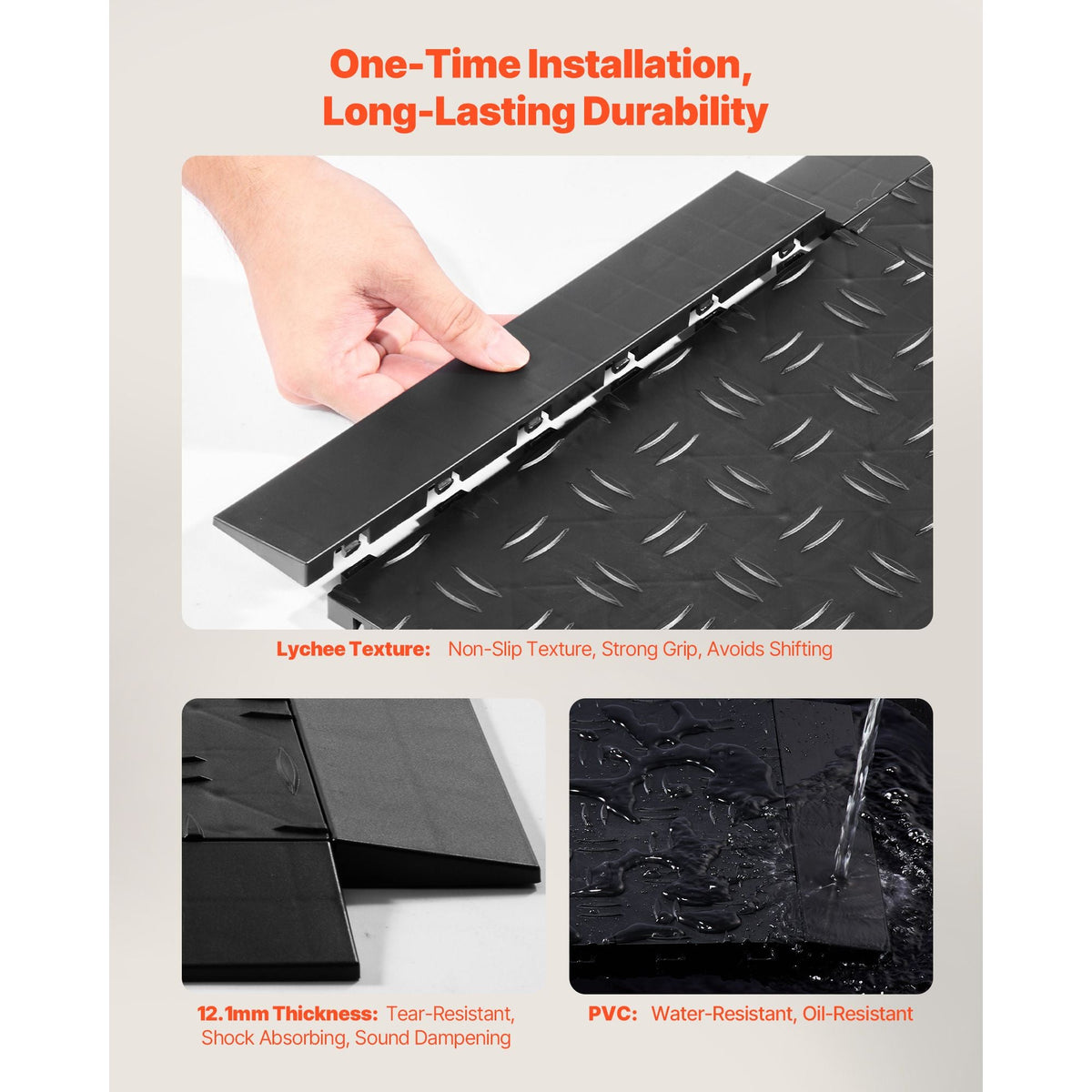 Male Garage Floors Transition Edge Kit, 15 PCS Sturdy PP Interlocking Modular Garage Floor Edging Slip-resistant, Easy Assembly Compatible Only With Upgraded 6-Lock Garage Mats, Black