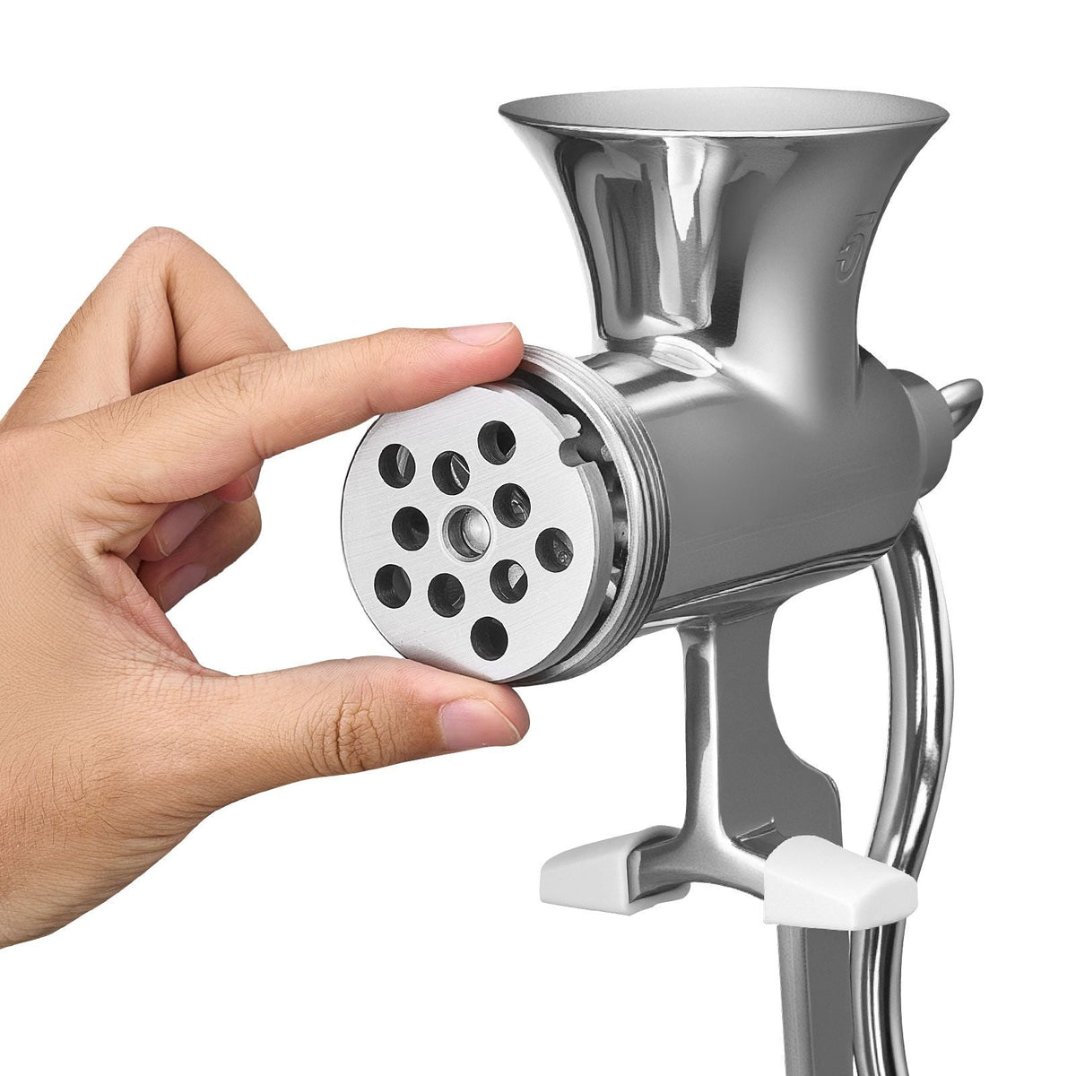 Manual Meat Grinder, 304 Stainless Steel Hand Crank Meat Mincer with Steel Table Clamp, Sausage Stuffer with 2 Cutting Plates & 4 Sausage Tubes, Food Grinder for Beef Chili Pork Kitchen Tabletop
