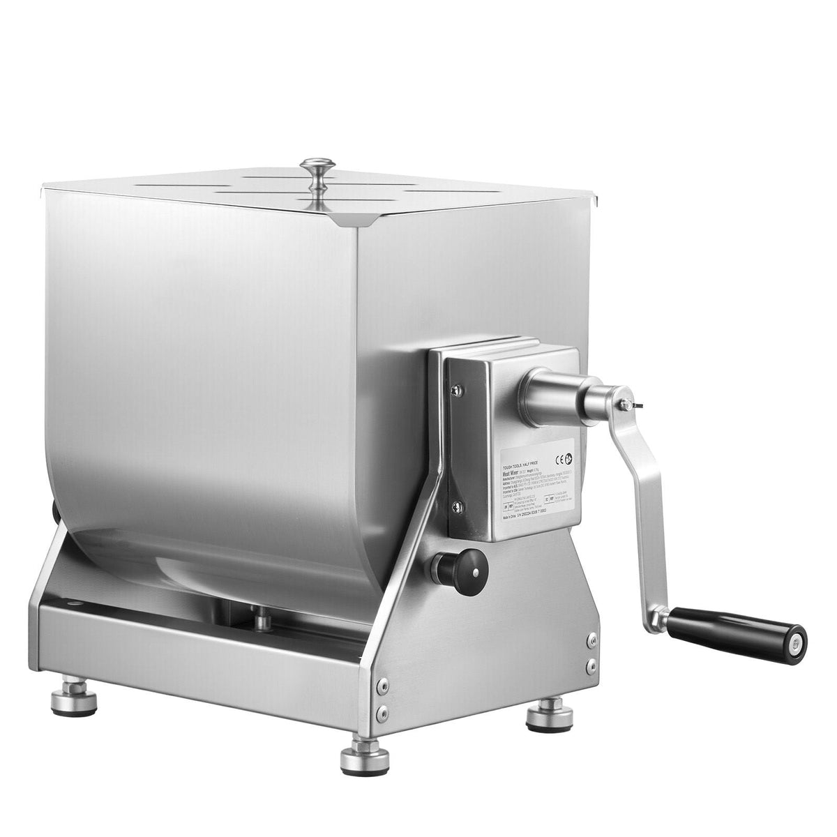 Manual Meat Mixer, 40L Tilt Tank Meat Processing Equipment(Mixing Max 40L for Meat), Stainless Steel Meat Mixer, Sausage Mixer Machine with Lid Handle Gear Reducer, Ground Beef Hand Mixer