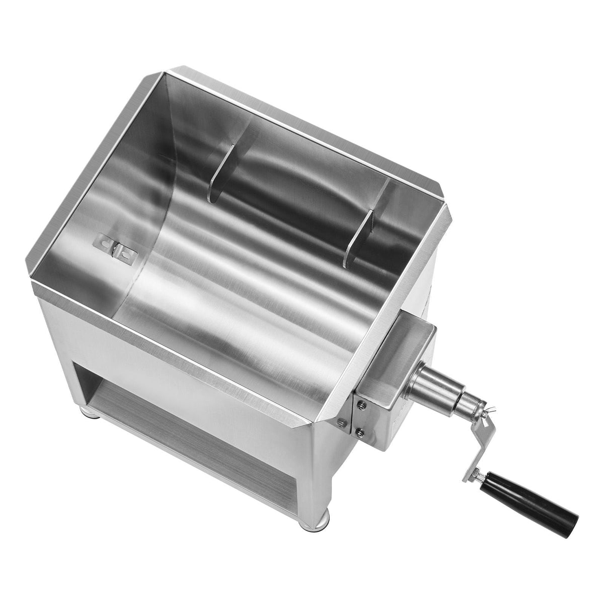 Manual Meat Mixer, 60L Fixed Tank Meat Processing Equipment(Mixing Max 120LBS for Meat), Stainless Steel Meat Mixer, Sausage Mixer Machine with Lid Handle Gear Reducer, Ground Beef Hand Mixer
