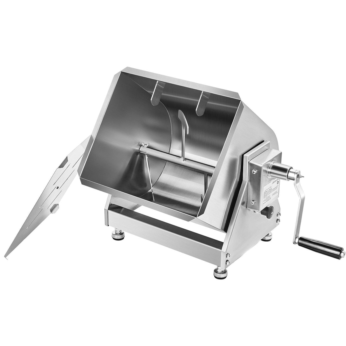 Manual Meat Mixer, 60L Tilt Tank Meat Processing Equipment(Mixing Max 60LBS for Meat), Stainless Steel Meat Mixer, Sausage Mixer Machine with Lid Handle Gear Reducer, Ground Beef Hand Mixer