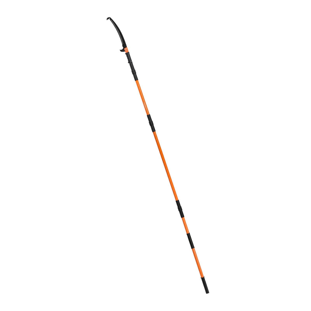 Manual Pole Saw, 4.46-26.4 ft Extendable Tree Pruner, Sharp 65Mn Steel Blade, Lightweight Fiberglass Handle Pole, Two Double-Hook Saws for High Branch Trimming, Pruning Tool for Palms, Shrubs