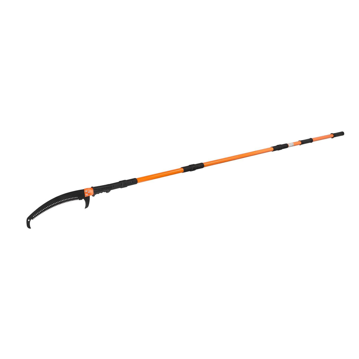 Manual Pole Saw, 4.46-26.4 ft Extendable Tree Pruner, Sharp 65Mn Steel Blade, Lightweight Fiberglass Handle Pole, Two Double-Hook Saws for High Branch Trimming, Pruning Tool for Palms, Shrubs