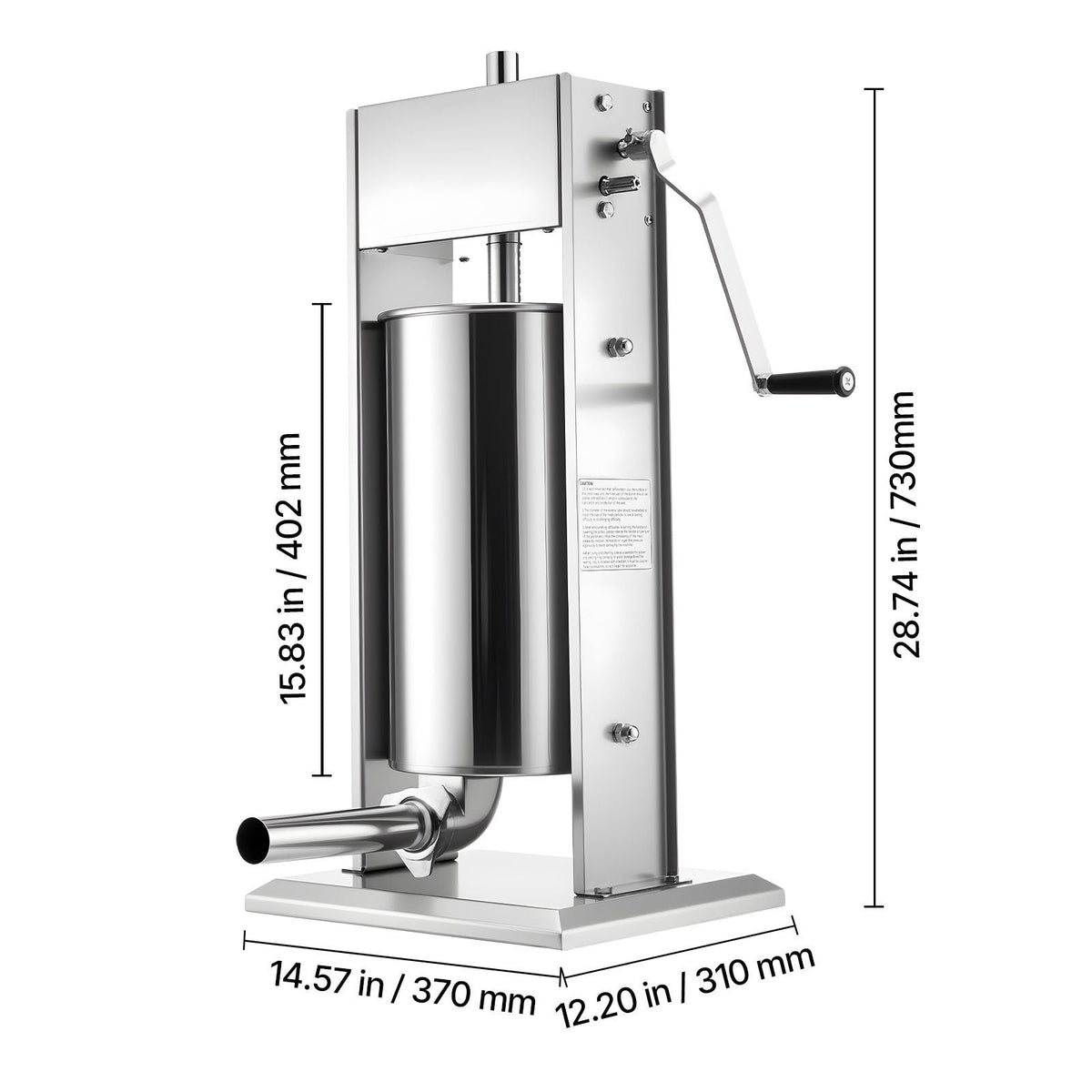 Manual Sausage Stuffer, 33 LBS / 15 L Vertical Meat Stuffer, Heavy Duty Sausage Casing Meat Stuffing Machine, Dual-Speed Stainless Steel Filler with 5 Filling Tubes, for Commercial and Home Use