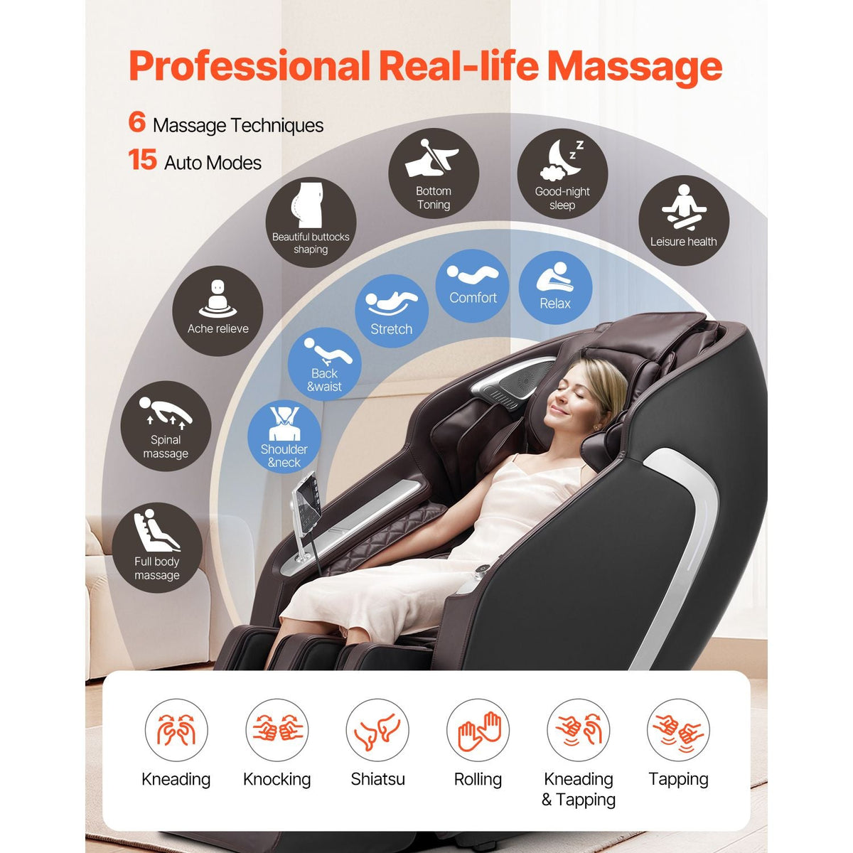 Massage Chair, 4D Full Body Zero Gravity Recliner with SL Track, Yoga Stretch, AI Voice Control, Heat, Foot Roller, Retractable Pedal, 36 Airbags, LCD, Armrest Controls, Rolling Base