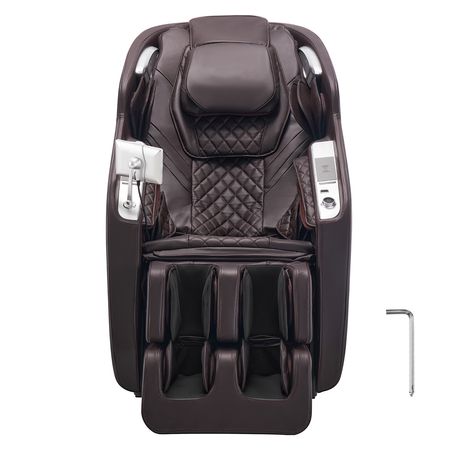 Massage Chair, 4D Full Body Zero Gravity Recliner with SL Track, Yoga Stretch, AI Voice Control, Heat, Foot Roller, Retractable Pedal, 36 Airbags, LCD, Armrest Controls, Rolling Base