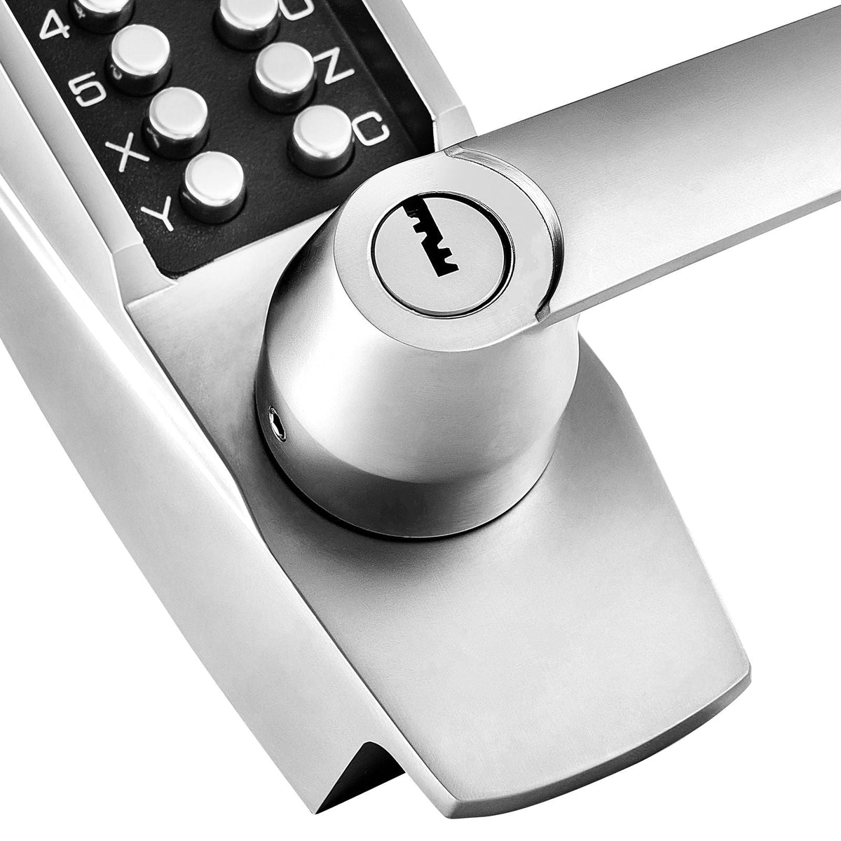 Mechanical Keyless Entry Door Lock, 14 Key Mechanical Door Lock with Keys, Mechanical Keypad Door Lock with Handle, Stainless Steel Waterproof Keyless Gate Lock, for Home Office Outdoor Garage