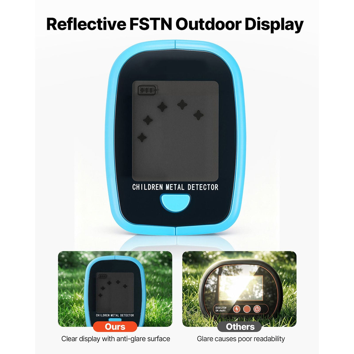 Metal Detector, 4", Lightweight Metal Detector with LCD Display, 6" IP68 Waterproof Search Coil, Adjustable 25.6"-36.6" High Accuracy Gold Detector, Easy to Use, for Detecting Gold Exploration
